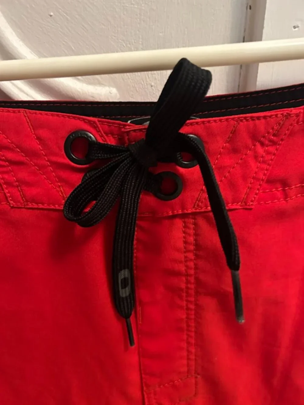 Oakley Red Board Shorts Mens 38 Spellout Logo Swim Trunks 11